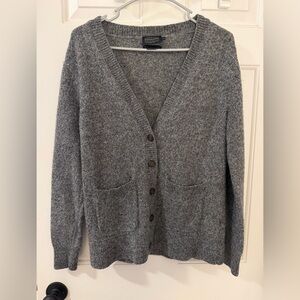 Pendleton Gray Button-Front V-Neck Cardigan with Pockets